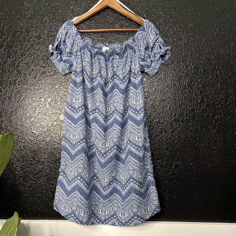 C label blueboff shoulders dress size Medium